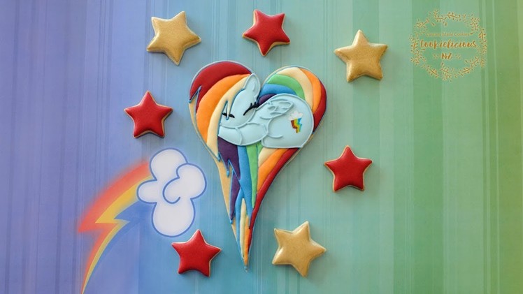 MY LITTLE PONY, RAINBOW DASH HEART PONY COOKIES - (How to) by Cookielicious NZ