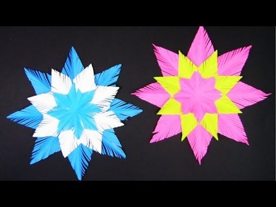 Paper snowflake easy tutorial for kids step by step - Snowflakes in 5 minutes