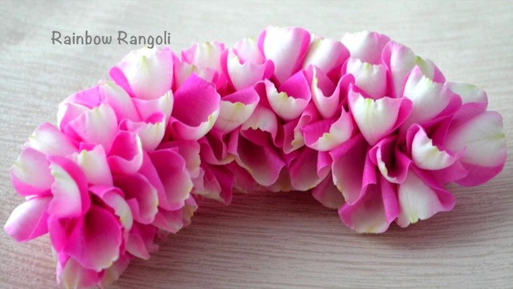 Rose Petals Garland Easy Method | Quick method to make wedding garland | Rainbow Rangoli