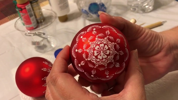 Tutorial Red Glass Mandala Christmas Ornament By Gitka Schmidtova
