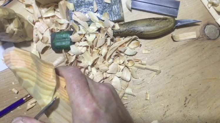 Whittling an 8” Father Christmas (1 of 3)