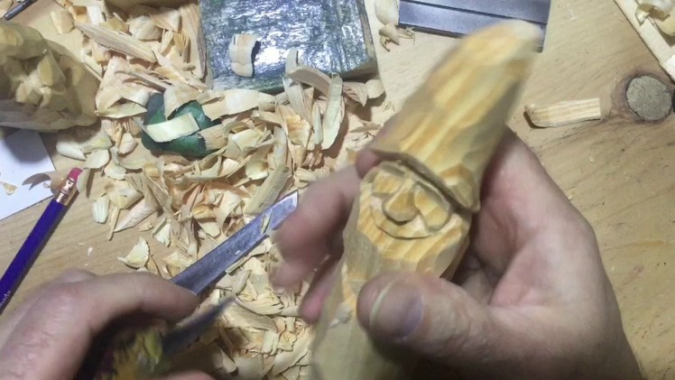 Whittling an 8” Father Christmas (2 of 3)