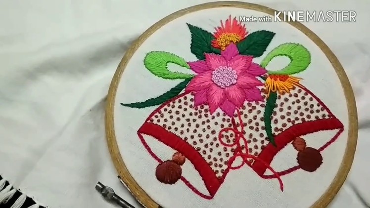 156-Christmas bells from  basic embroidery  stitches (Hindi.Urdu)