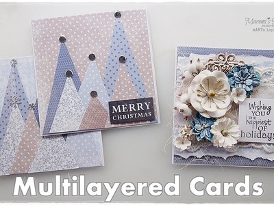 2 Ways of Multilayered Cards for Christmas ♡ Maremi's Small Art ♡