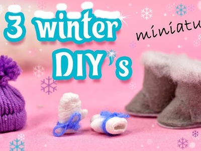 3 Winter Miniatures Diy | Hat Mittens Uggs