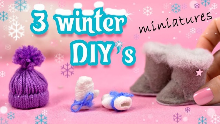 3 Winter Miniatures Diy | Hat Mittens Uggs