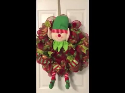 Christmas Elf Mesh Wreath