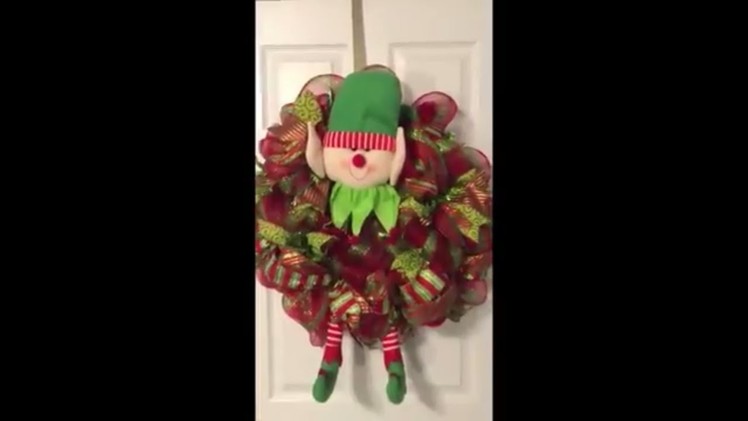 Christmas Elf Mesh Wreath