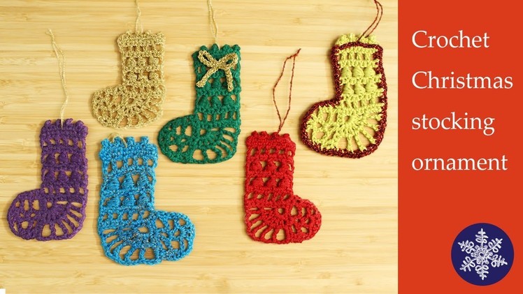 Crocheted Christmas stocking decoration
