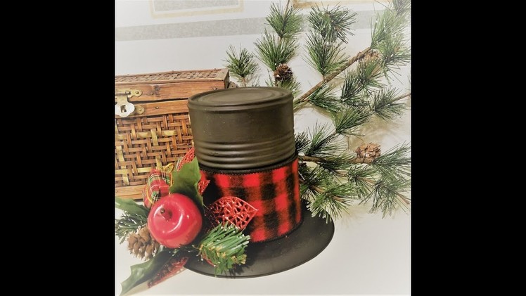 Day 24 ~ 50 Christmas Crafts in 50 Days ~ Tin Can Holiday Snowman Hat