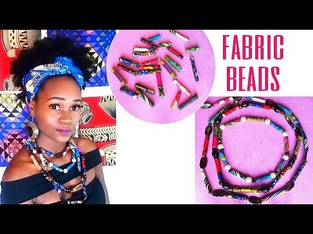 DIY Fabric Bead Necklace- African Print.Ankara.Dashiki