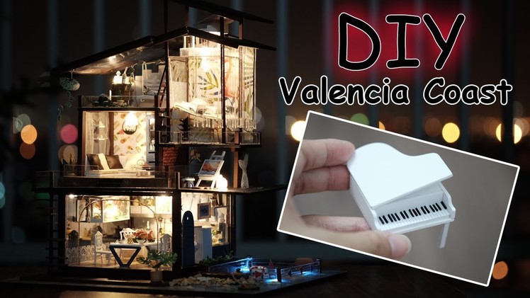 DIY Miniature Dollhouse Kit || Valencia Coast ( with full furniture and light )