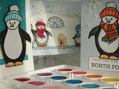 DIY Penguin Christmas Cards with Free Printable Penguins