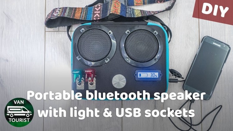 DIY portable bluetooth speaker - 40h battery, USB chargers & light. Full easy guide handmade speaker