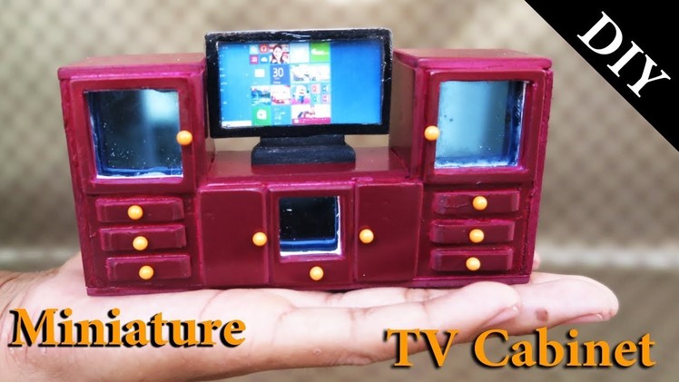 DIY  Realistic Miniature TV  Cabinet -  Handmade Dollhouse