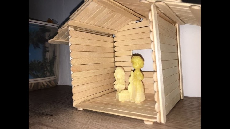 Easy DIY Popsicle Crib.Jesus Crib