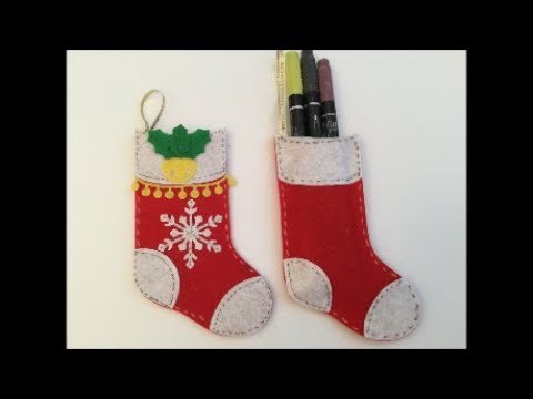 Easy No Sew Felt Christmas Stockings Decorations with a few Die Cutting Tips