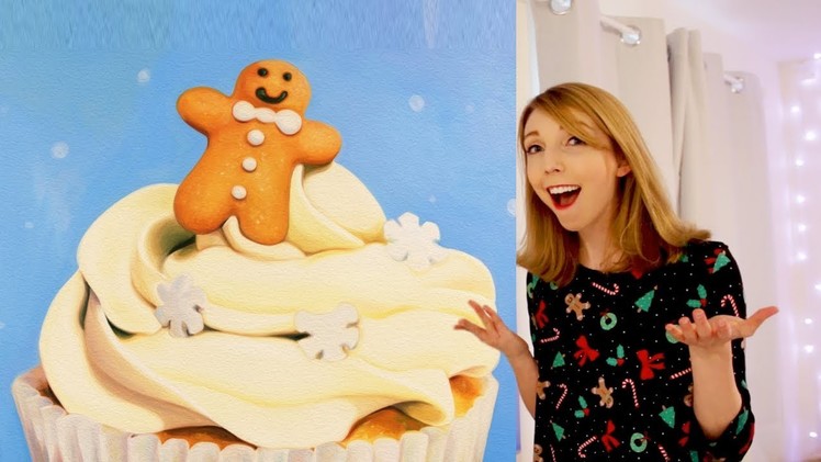 GIANT Christmas Cupcake PAINTING