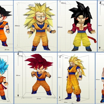 Goku - DIY Paper Models - Pack Nº1 (Japanese Anime Dragon Ball)