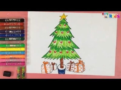 How to draw a christmas tree for kids | Painting for kids | Art for kids
