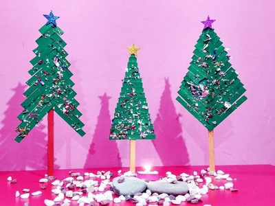 How to make different popsicle stick Christmas trees | DIY Christmas tree | Christmas tree crafts