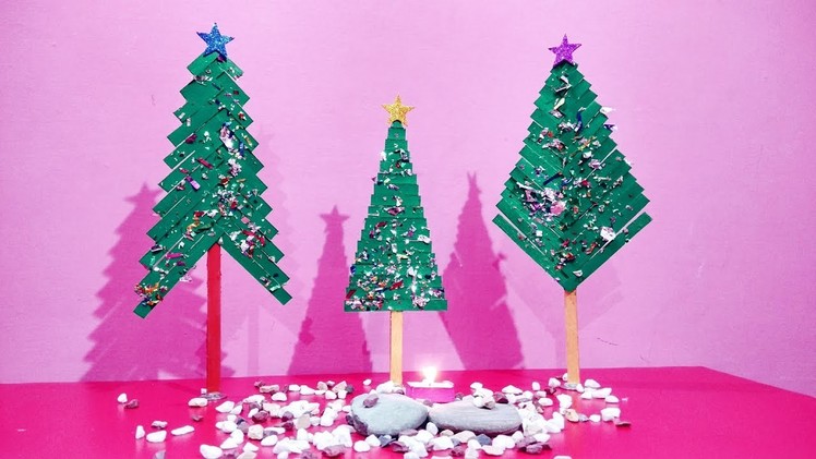 How to make different popsicle stick Christmas trees | DIY Christmas tree | Christmas tree crafts