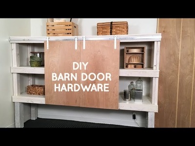 How to make DIY barn door hardware for a sliding door with only hand tools !