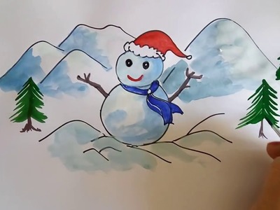 How To Paint A Snowman | Christmas Holiday Card Ideas For Young Artists