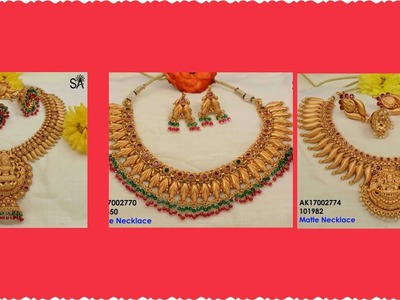 Latest  1 gram gold jewelry designer Necklace with price