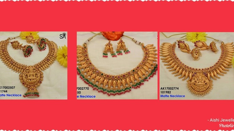 Latest  1 gram gold jewelry designer Necklace with price