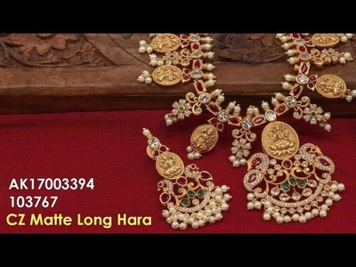 Latest 1 gram gold jewelry with price || 1 gm long haram with price