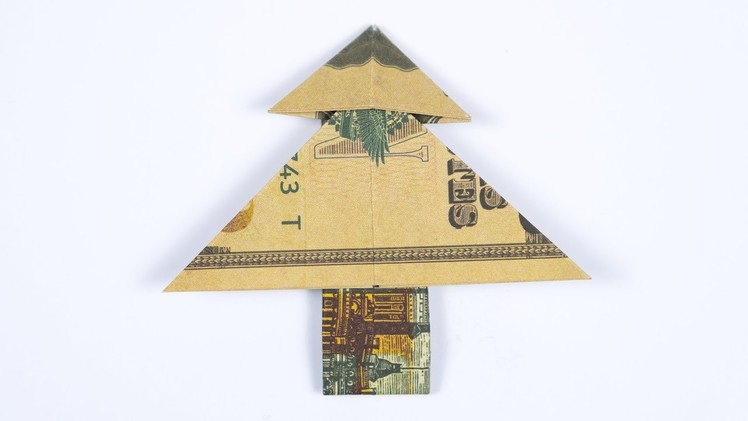 MONEY ORIGAMI Christmas Tree instructions, folding a tree out of Dollars