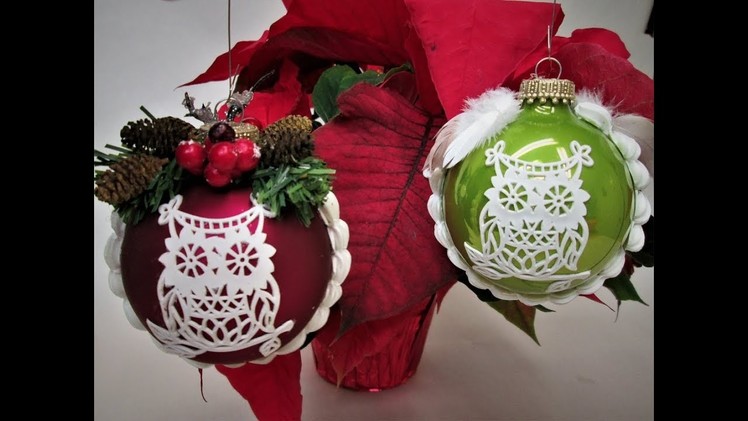 Owl Lace Christmas Ornaments ~ Featuring Miriam Joy