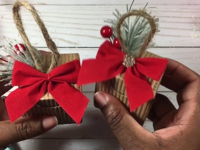 Rustic Christmas Ornament 2017????- Gift ???? box ornament tutorial