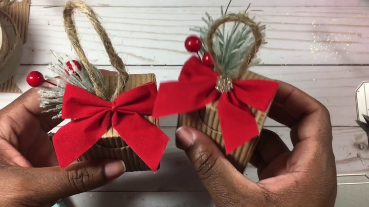 Rustic Christmas Ornament 2017????- Gift ???? box ornament tutorial