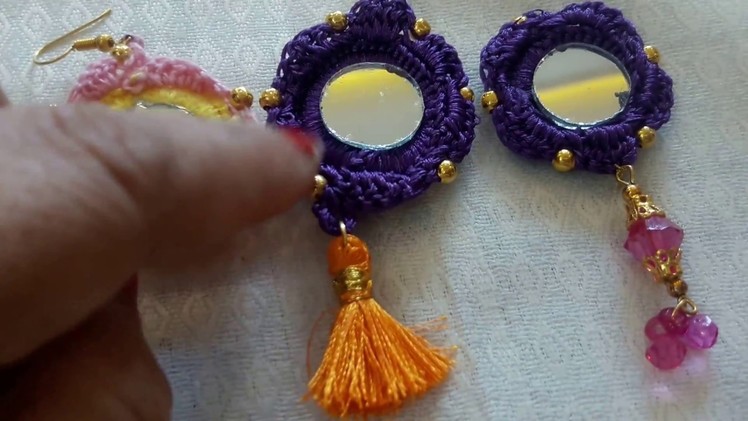 Saree kuchu using donut ring, mirror,tassel and beads
