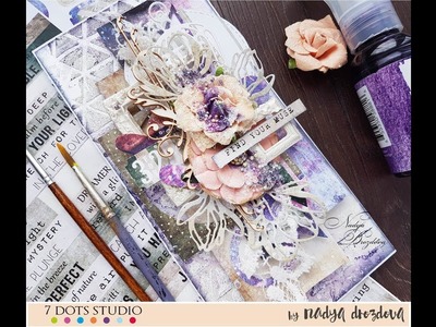 Step-by-step tutorial mixed-media Card for 7 DotsStudio featuring Northern Lights collection