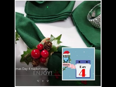 Tricia's Creations 12 Days of Christmas Day 4 napkin rings