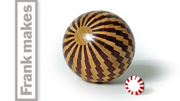 Wood Turned Peppermint Christmas Ornament