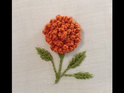 12-HAND EMBROIDERY. MARIGOLD FLOWER