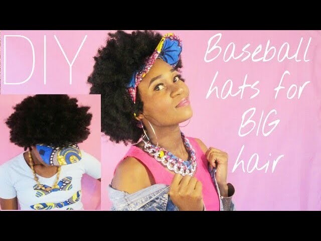 3 DIY baseball hats.Visors for BIG Afro hair ft African print
