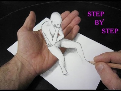 3D Trick Art How To Draw 3D Drawing Tutorial - Step By Step -3d models.easy drawings.drawing lessons