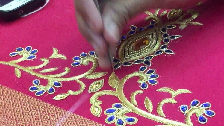 Beautiful Blouse embroidery design making - Hand embroidery