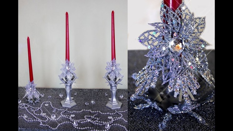Bling DIY Candle Holders snowflake East to Make.
