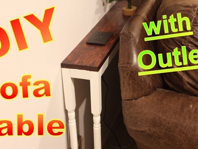 DIY Behind Sofa Table with Outlets
