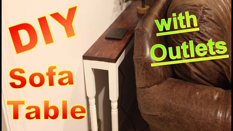 DIY Behind Sofa Table with Outlets