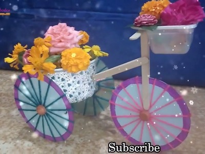 DIY Bicycle using cd and Popsicle stick || Best out of Waste