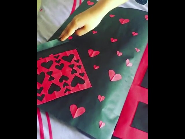 DIY birthday card ideas with simple red and black color.