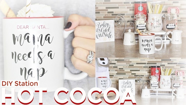DIY Hot Cocoa Bar | Hot Chocolate Station | Christmas Decor