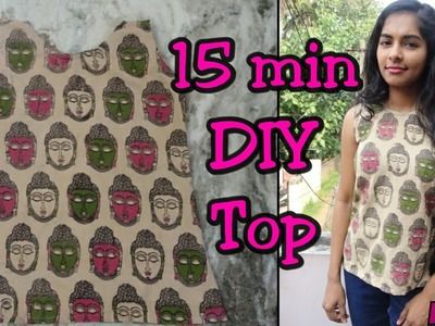 DIY|How to sew a top in 15 min|Sew Sleeveless basic top for begginers|Easy sewing|Asvi